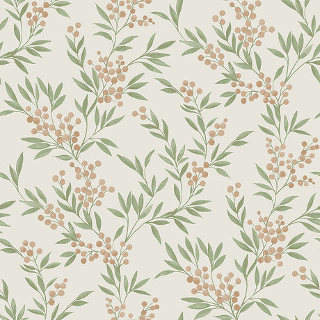 Schumacher 4714 FOREST BERRIES in LEAF AND STONE Wallpaper -