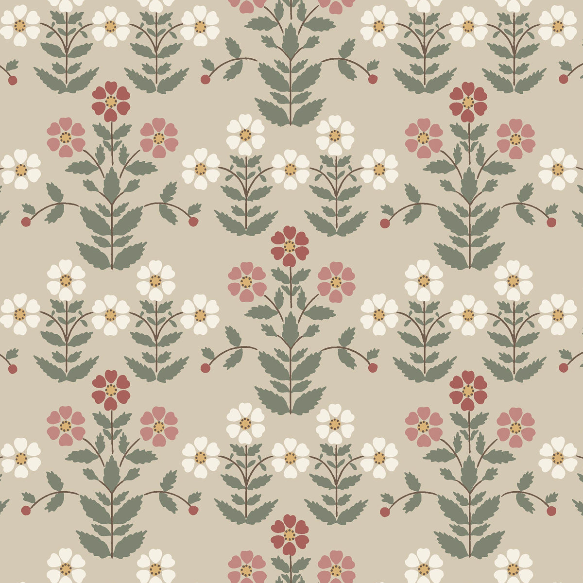Schumacher 4810 SIPPOR in PINKS AND NATURAL Wallpaper - BORÃ