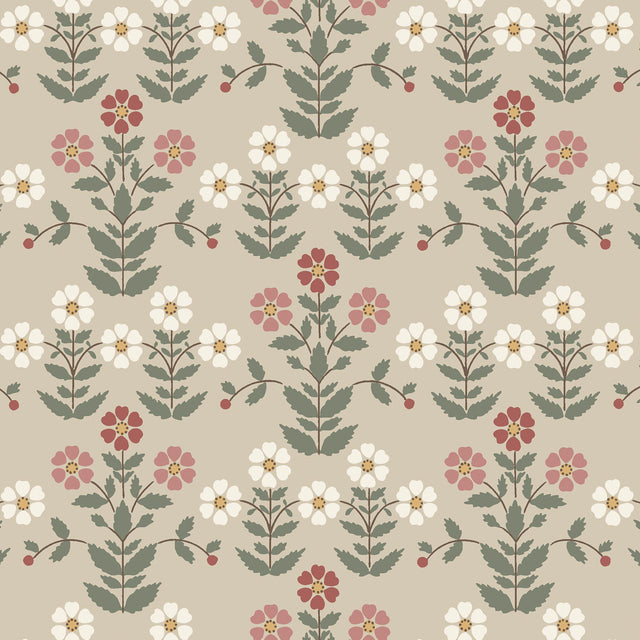 Schumacher 4810 SIPPOR in PINKS AND NATURAL Wallpaper - BORÃ