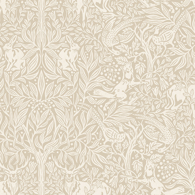 Schumacher 4824 UNDER THE ELDER TREE in STONE Wallpaper - CR