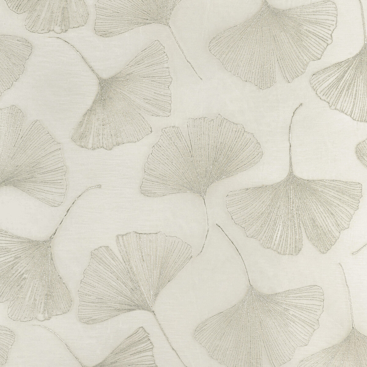 KRAVET COUTURE 4949.1101.0 GINGKO LEAF PLATINUM Fabric - Eade's Wallpaper