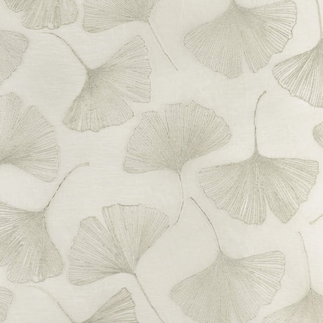 KRAVET COUTURE 4949.1101.0 GINGKO LEAF PLATINUM Fabric - Eade's Wallpaper