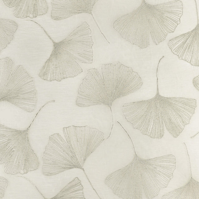 KRAVET COUTURE 4949.1101.0 GINGKO LEAF PLATINUM Fabric - Eade's Wallpaper