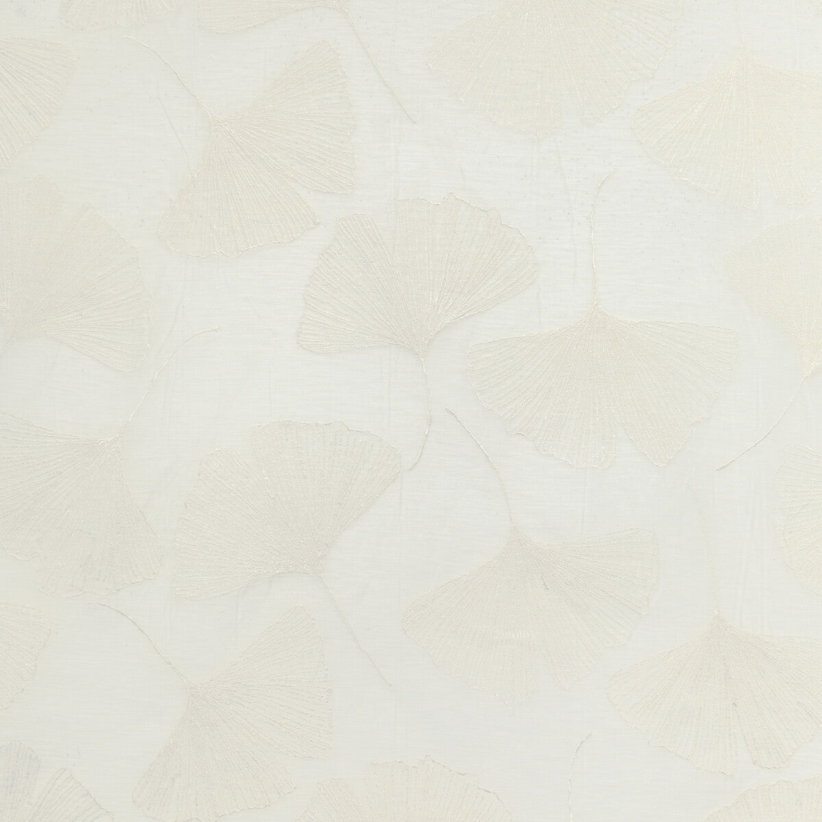 KRAVET COUTURE 4949.1116.0 GINGKO LEAF PEARL Fabric - Eade's Wallpaper