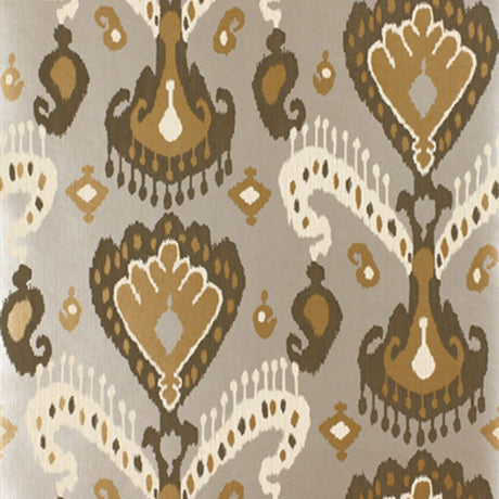 Schumacher Tashkent Ikat Silver Wallpaper - Eade's Wallpaper