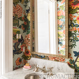 Schumacher Chiang Mai Dragon Aquamarine Wallpaper