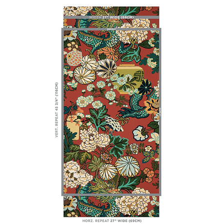 Schumacher Chiang Mai Dragon Lacquer Wallpaper