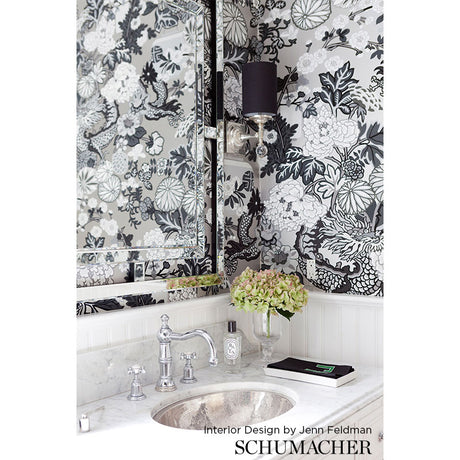 Schumacher Chiang Mai Dragon Mocha Wallpaper