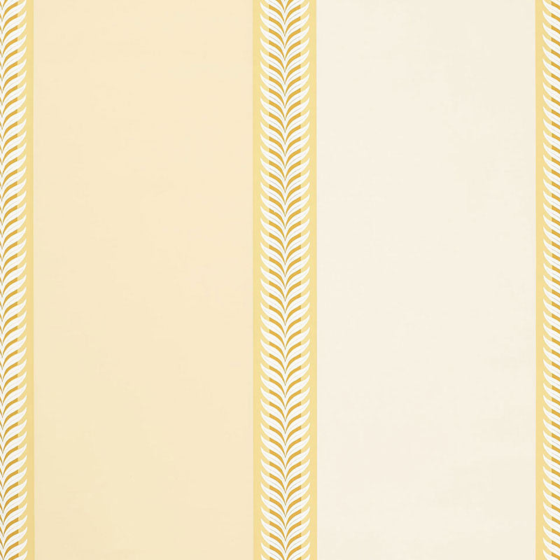 Schumacher Valais Stripe Soft Yellow Wallpaper