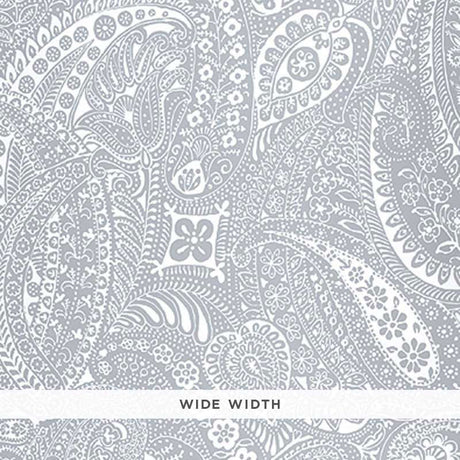 Schumacher Paisley Print Grey Wallpaper - Eade's Wallpaper