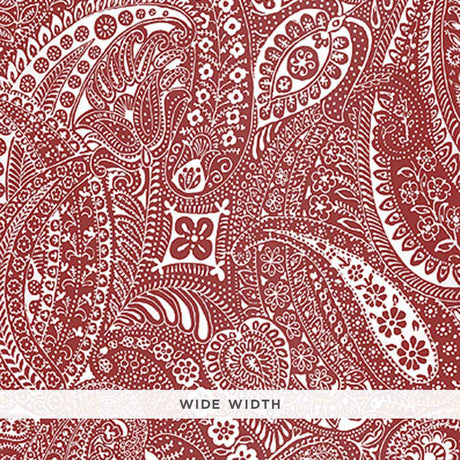 Schumacher Paisley Print Red Wallpaper - Eade's Wallpaper