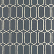 Schumacher Modern Trellis Charcoal Metallic Wallpaper - Eade's Wallpaper