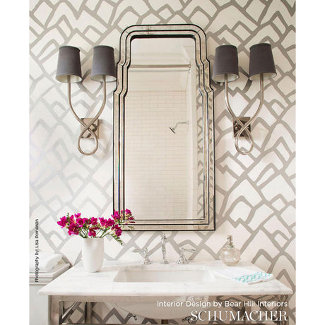 Schumacher Zimba Silver Wallpaper