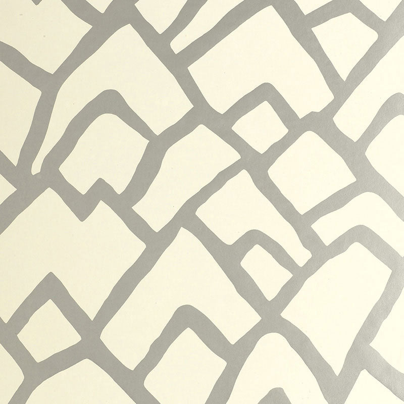 Schumacher Zimba Silver Wallpaper