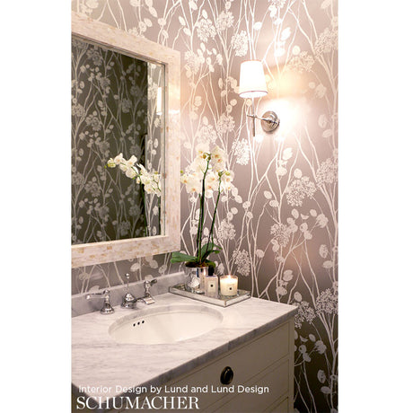 Schumacher Moonpennies Black & Ivory Wallpaper - Eade's Wallpaper