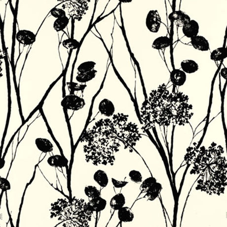 Schumacher Moonpennies Black & Ivory Wallpaper - Eade's Wallpaper