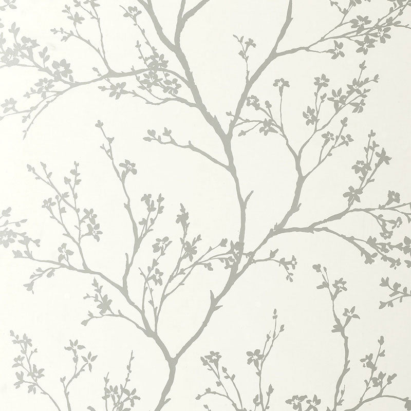 Schumacher Twiggy Silver Wallpaper