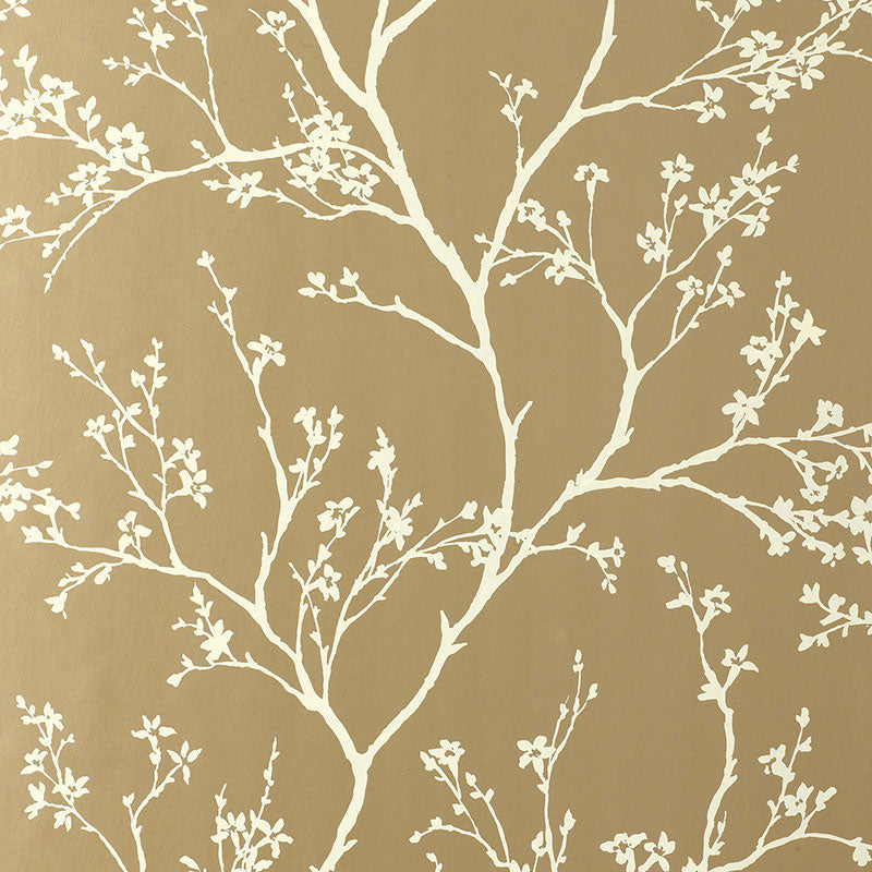 Schumacher Twiggy Champagne Wallpaper