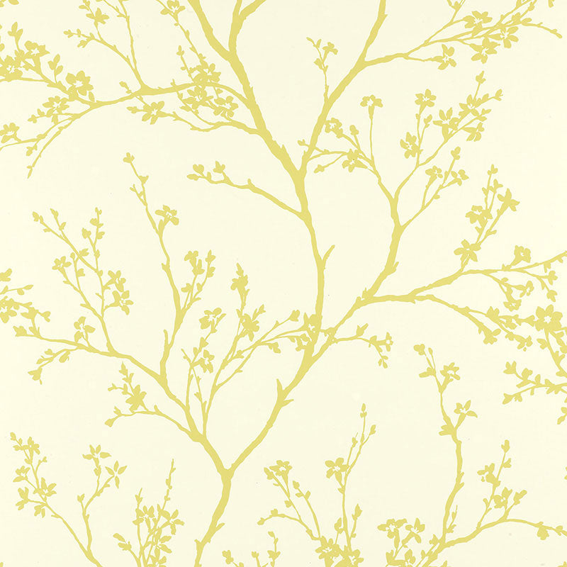 Schumacher Twiggy Soft Chartreuse Wallpaper