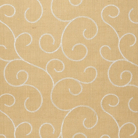 Schumacher 5003541 ADHAFERA SCROLL in STRAW Wallpaper - ATEL