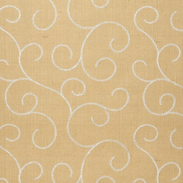 Schumacher 5003541 ADHAFERA SCROLL in STRAW Wallpaper - ATEL