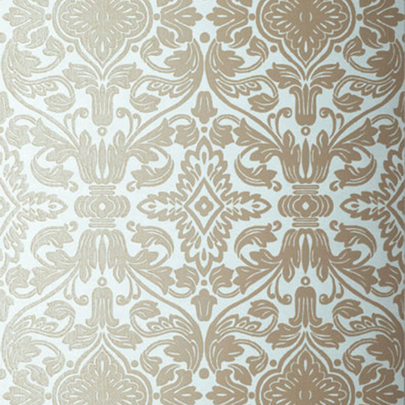 Schumacher Varenna Damask Robin'S Egg Wallpaper