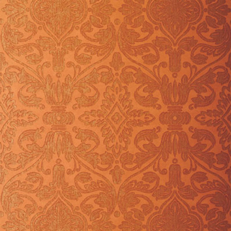 Schumacher Varenna Damask Terracotta Wallpaper