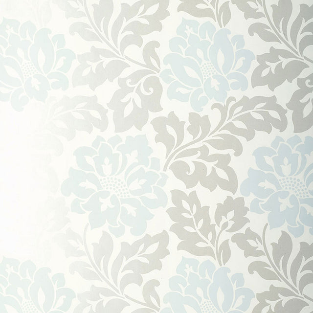 Schumacher Saraceno Damask Aquamarine Wallpaper - Eade's Wallpaper