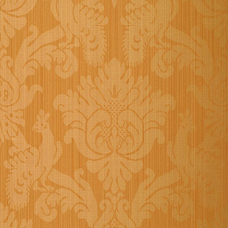 Schumacher Valette Strie Damask Terracotta Wallpaper