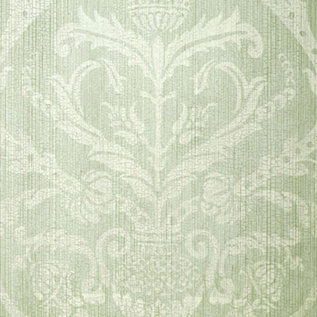 Schumacher Masaccio Damask Aqua Wallpaper - Eade's Wallpaper