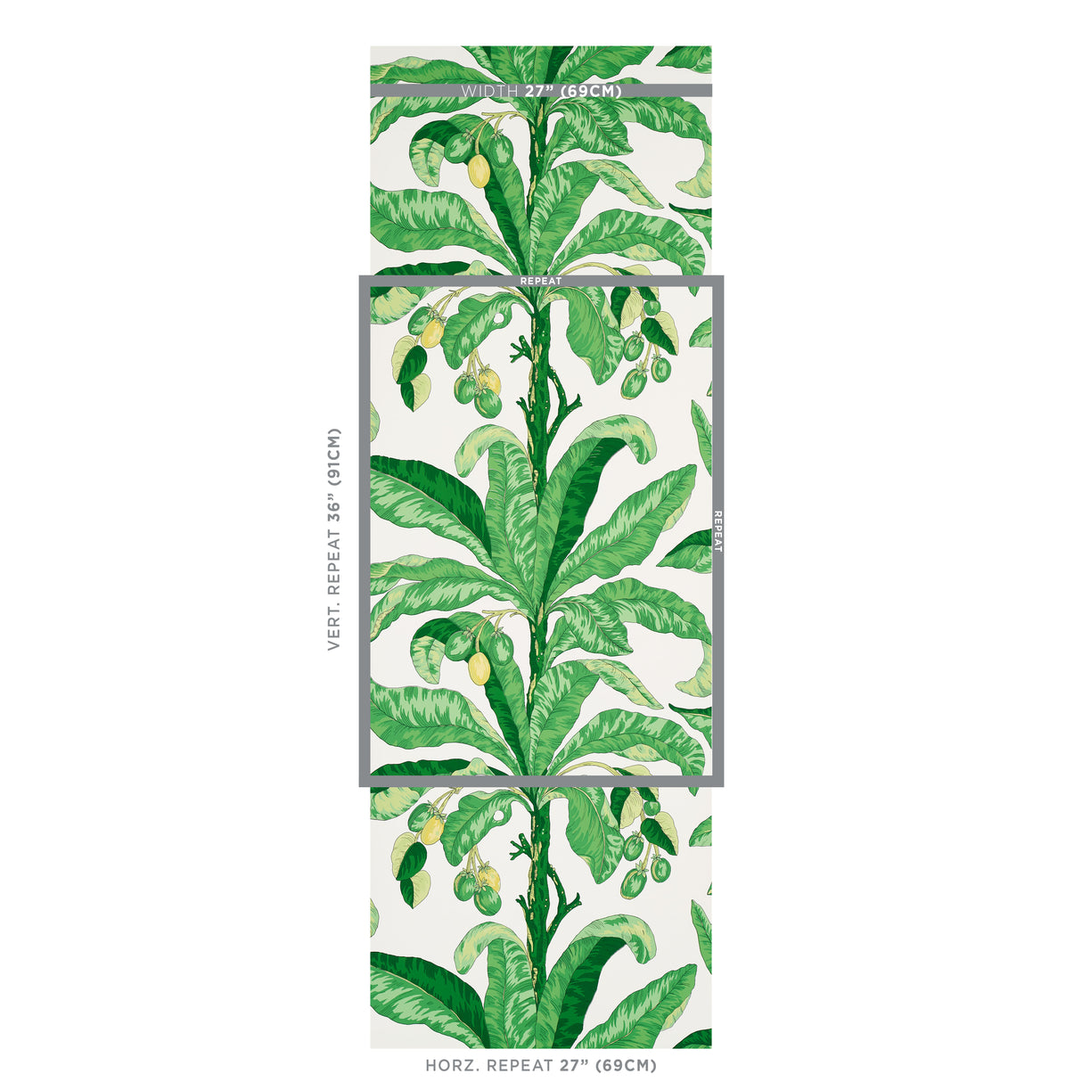 Schumacher Blair House Palm Green Wallpaper