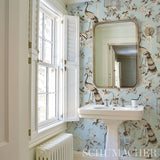 Schumacher Oiseaux Et Fleurs Mineral Wallpaper