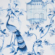 Schumacher Oiseaux Et Fleurs Porcelain Wallpaper - Eade's Wallpaper