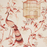 Schumacher Oiseaux Et Fleurs Cinnabar Wallpaper - Eade's Wallpaper