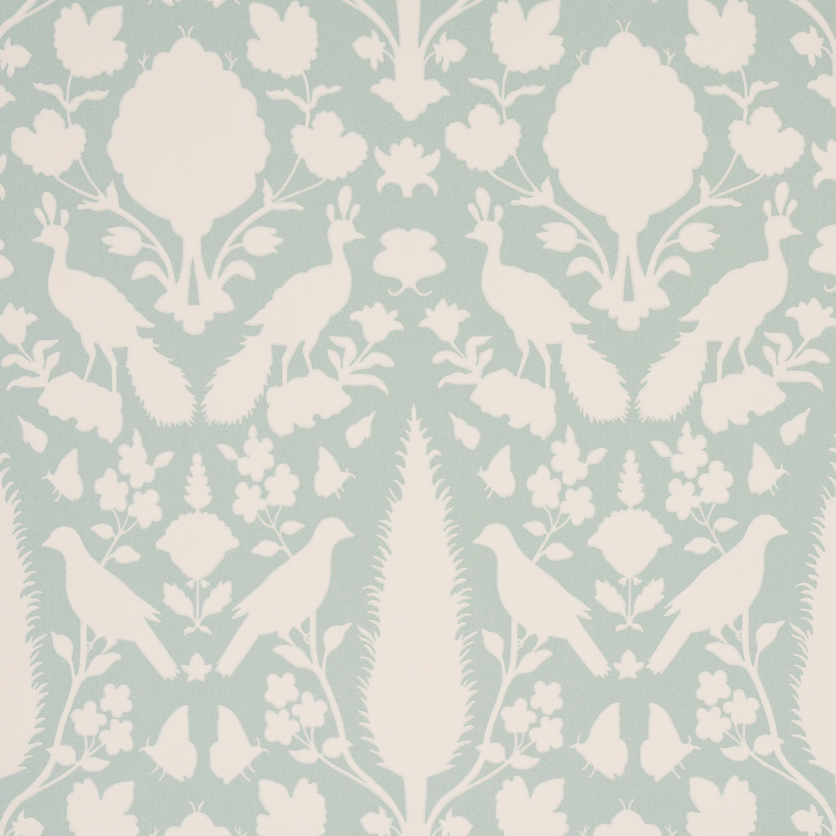 Schumacher Chenonceau Aquamarine Wallpaper