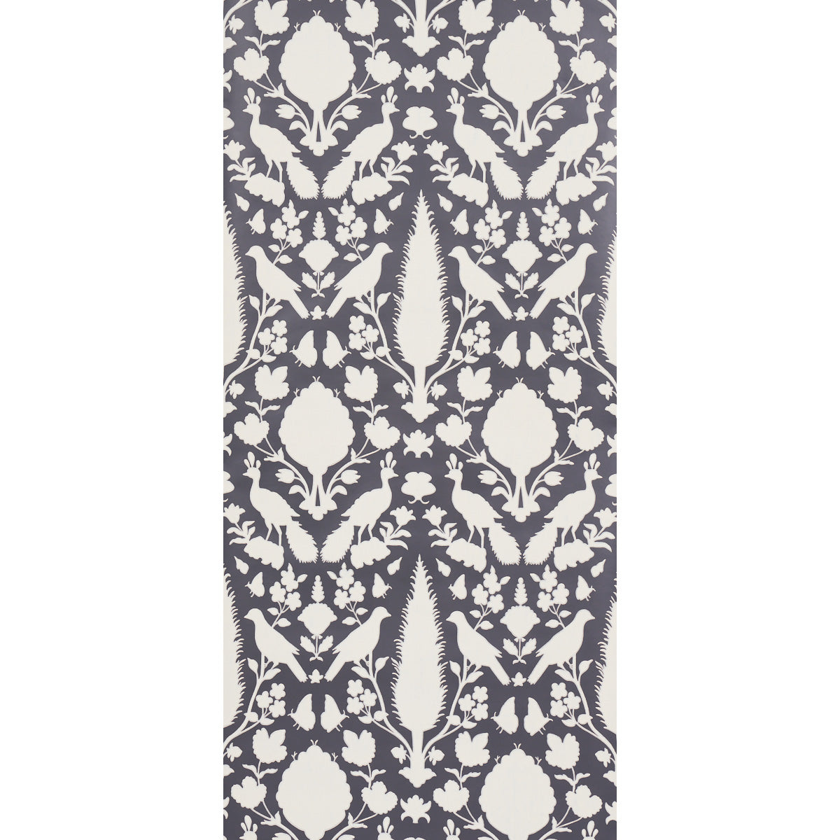 Schumacher Chenonceau Charcoal Wallpaper