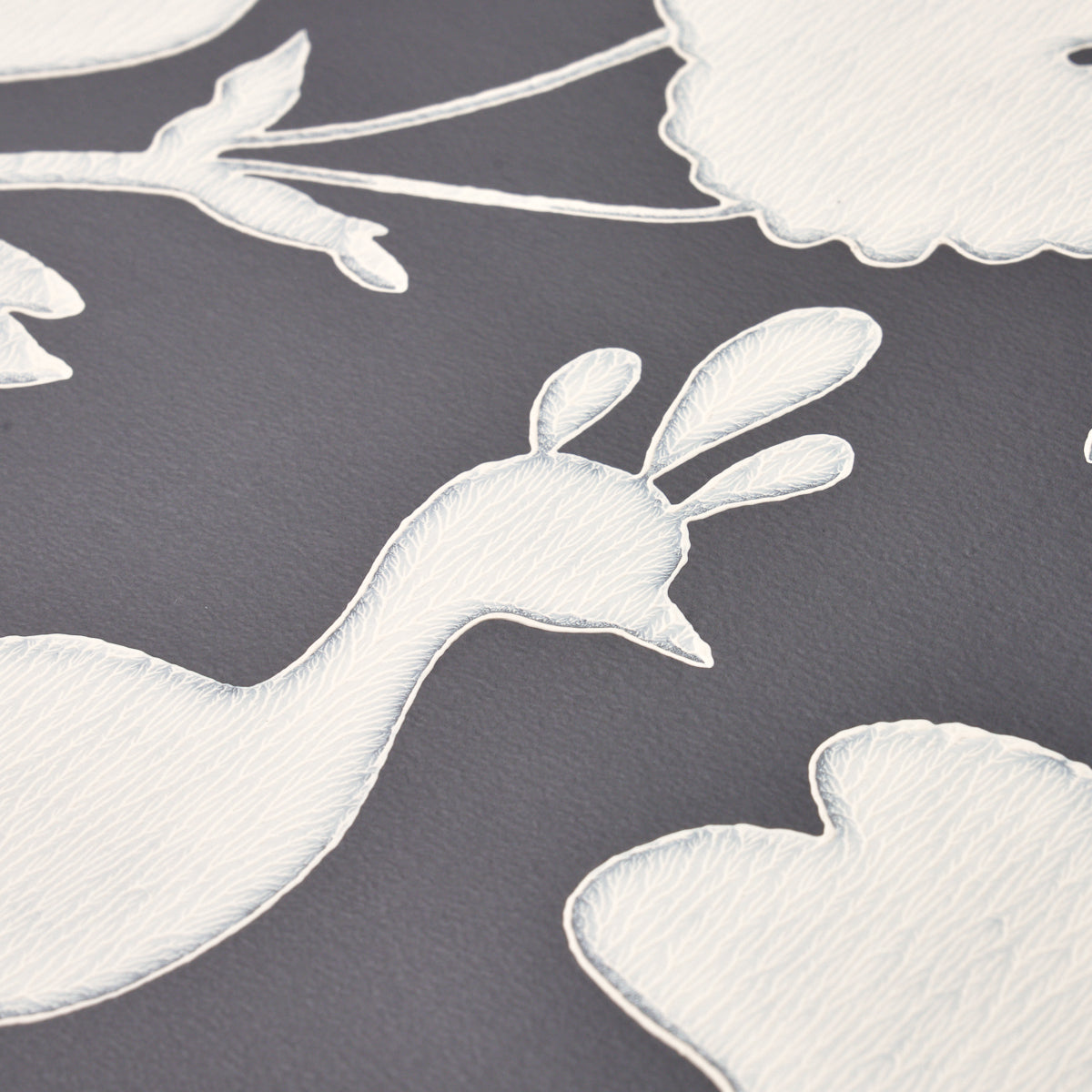 Schumacher Chenonceau Charcoal Wallpaper