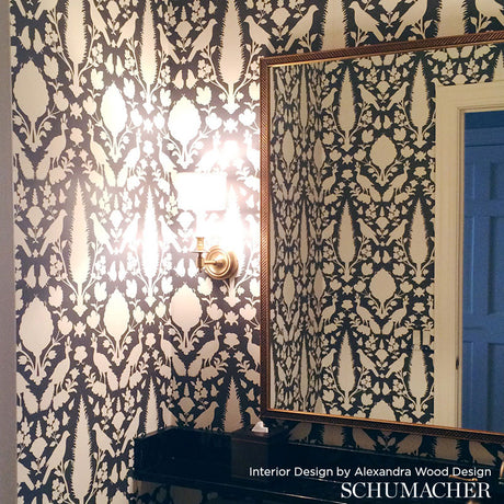 Schumacher Chenonceau Coral Wallpaper
