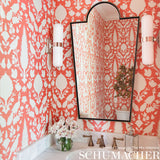 Schumacher Chenonceau Coral Wallpaper