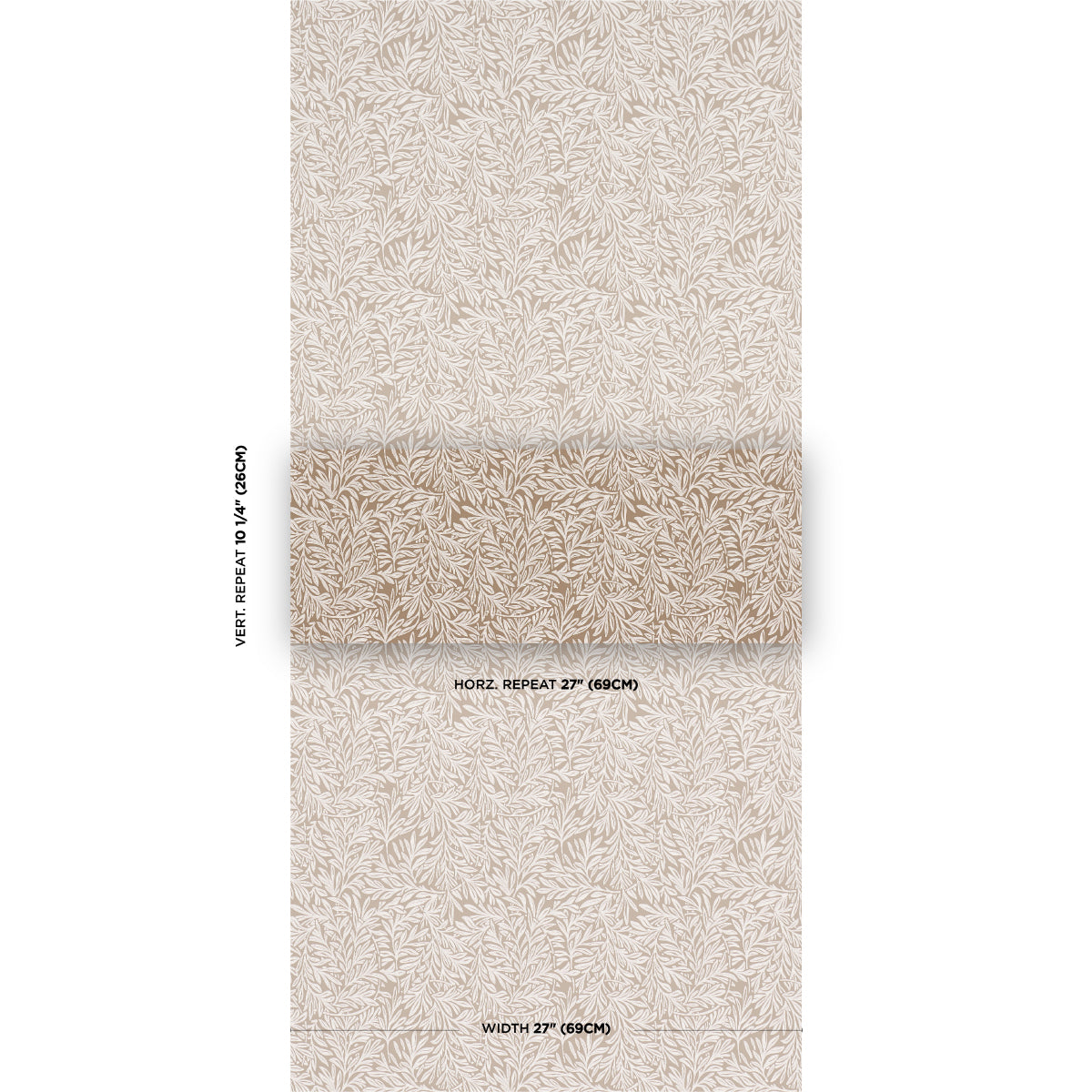 Schumacher Willow Leaf Mocha Wallpaper - Eade's Wallpaper