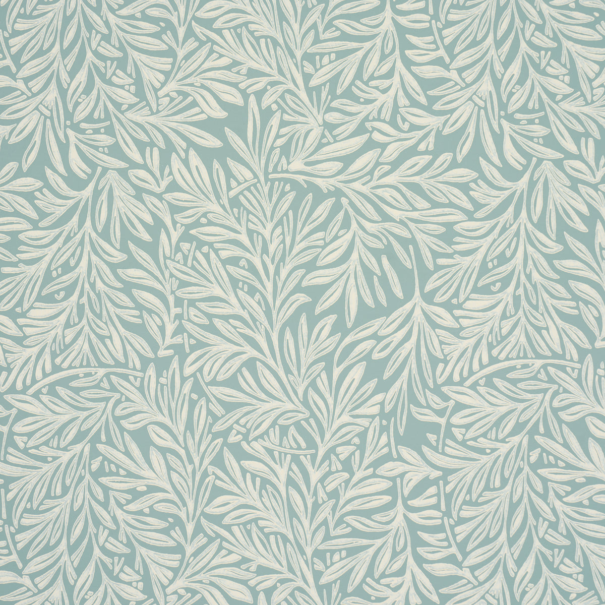 Schumacher Willow Leaf Aqua Wallpaper