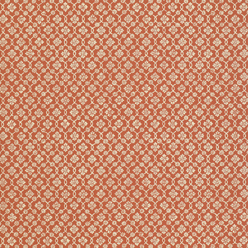 Schumacher Harbury Trellis Coral Wallpaper