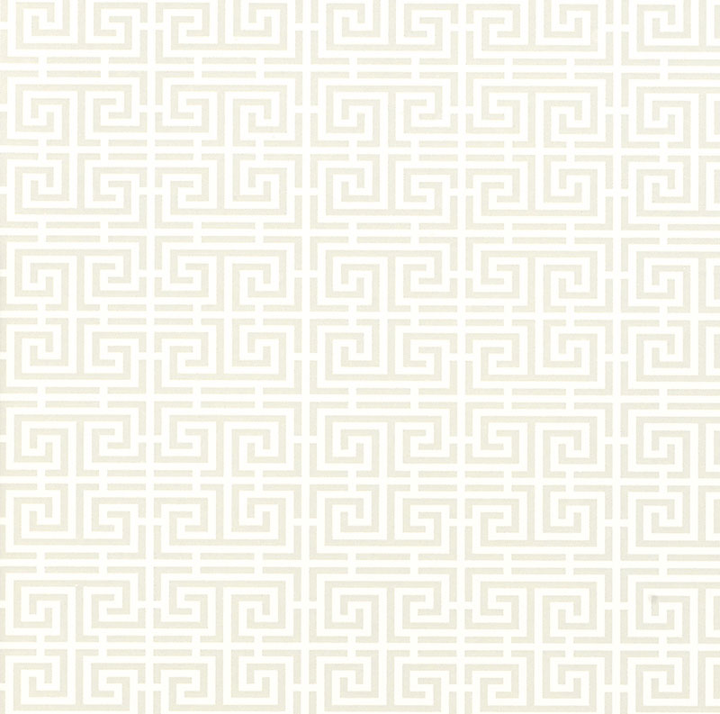 Schumacher Chinois Fret Alabaster Wallpaper