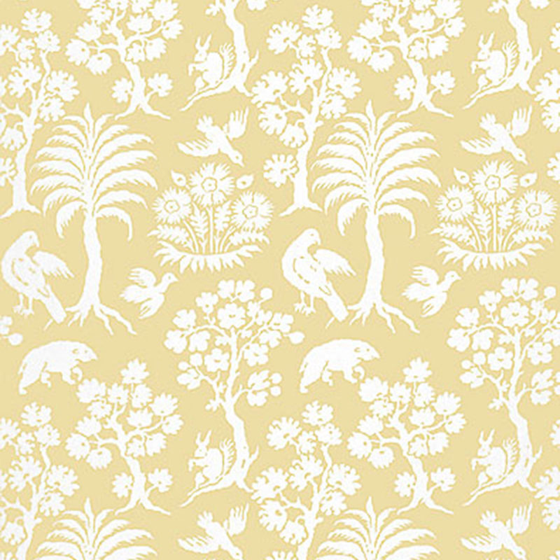 Schumacher Palm Damask Sunlight Wallpaper - Eade's Wallpaper