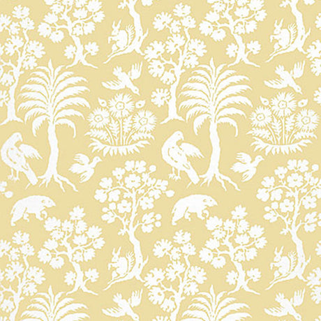 Schumacher Palm Damask Sunlight Wallpaper - Eade's Wallpaper