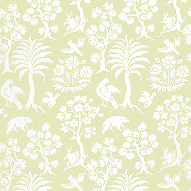 Schumacher Palm Damask Willow Wallpaper - Eade's Wallpaper