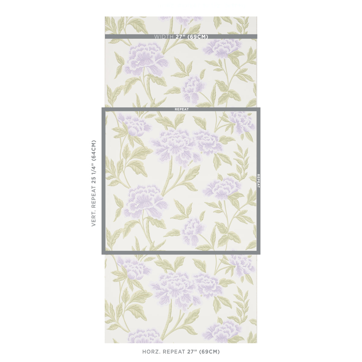 Schumacher Whitney Floral Lavendar Wallpaper