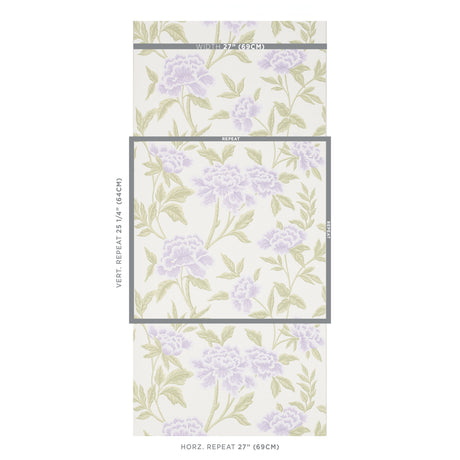 Schumacher Whitney Floral Lavendar Wallpaper