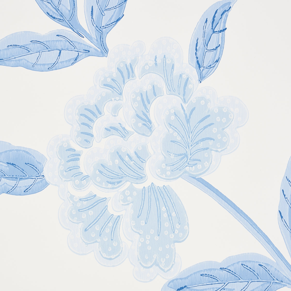 Schumacher Whitney Floral Blue Wallpaper