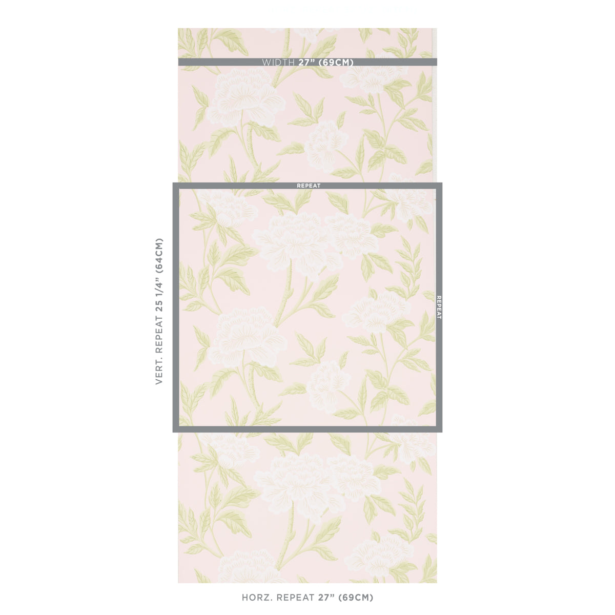 Schumacher Whitney Floral Blush Wallpaper